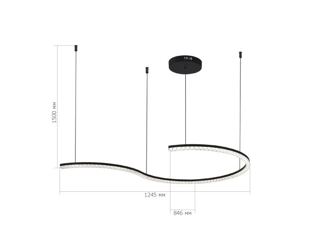 SL1018.403.01 Светильник подвесной ST-Luce черный/прозрачный LED 1*65W 4000K EUCLIDICS