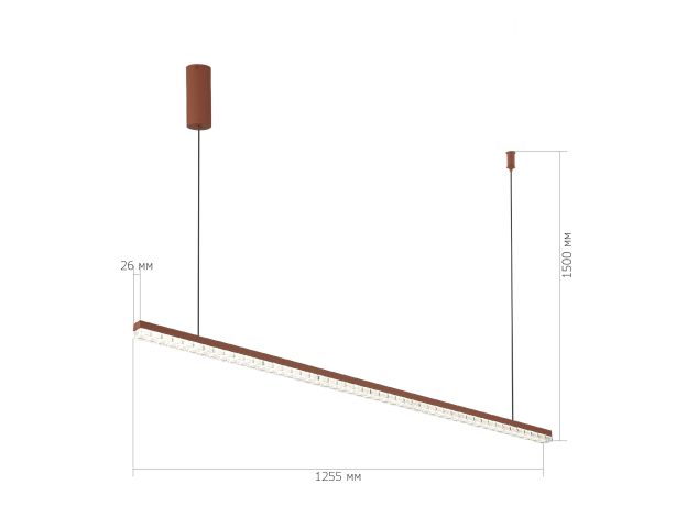 SL1018.613.01 Светильник подвесной ST-Luce терракотовый/прозрачный LED 1*32W 4000K EUCLIDICS