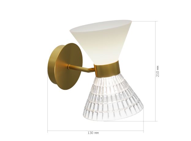 SL2004.301.02 Светильник настенный ST-Luce латунь/прозрачный, белый, латунь G9 LED 2*5W SPIRIT