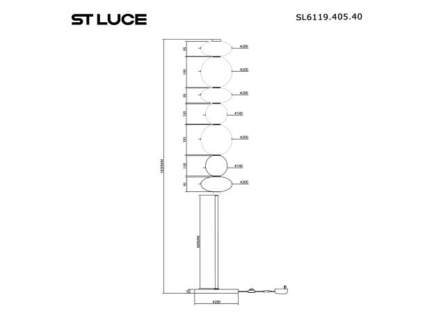 SL6119.405.40 Светильник напольный ST-Luce Черный/Дымчато-Серый LED 1*40W 3000K PERLINA