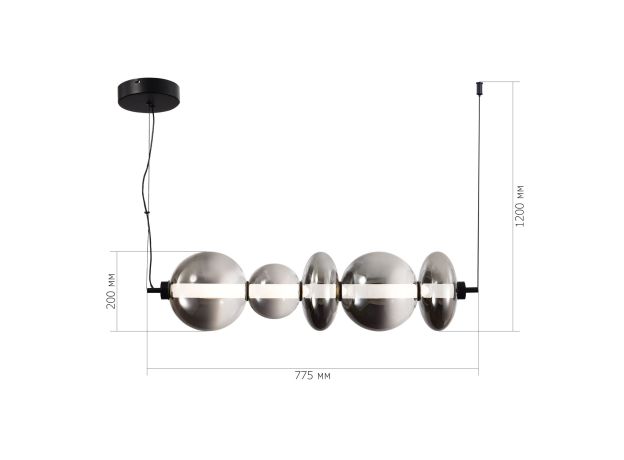 SL6119.413.40 Светильник подвесной ST-Luce Черный/Дымчато-Серый LED 1*40W 3000K PERLINA