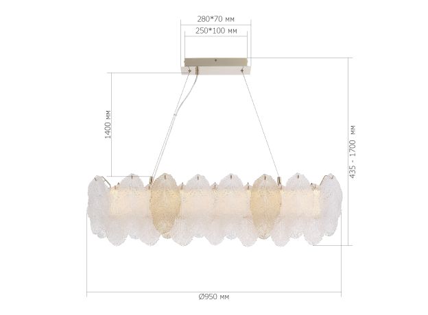 SL6135.233.01 Светильник подвесной ST-Luce золото/прозрачный, янтарный LED 1*24W 3000K LIGHTSOME