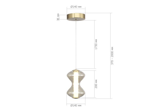 SL6136.203.01 Светильник подвесной ST-Luce золото/коньячный LED 1*6W 3000K SPINE