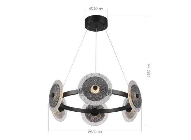 SL6142.433.01 Светильник подвесной ST-Luce черный/дымчатый LED 1*34W 4000K ALUMNO