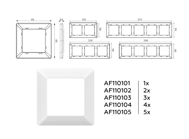 AF110103 Рамка ALFA Line (Белый глянец) 3-ая