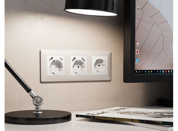 AF110123 Рамка ALFA Line (Белый матовый) 3-ая