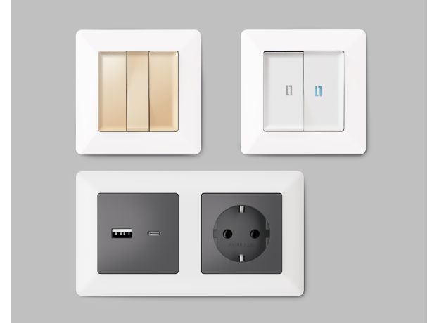 AF110124 Рамка ALFA Line (Белый матовый) 4-ая