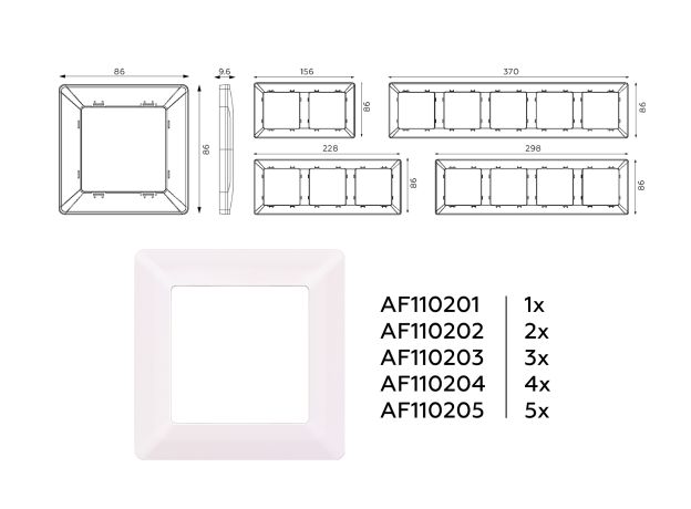 AF110202 Рамка ALFA Line (Жемчуг) 2-ая