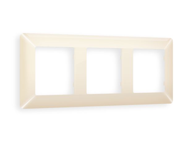 AF110303 Рамка ALFA Line (Бежевый глянец) 3-ая