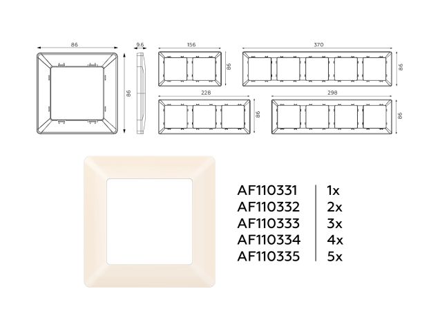 AF110331 Рамка ALFA Line (Бежевый матовый) 1-ая