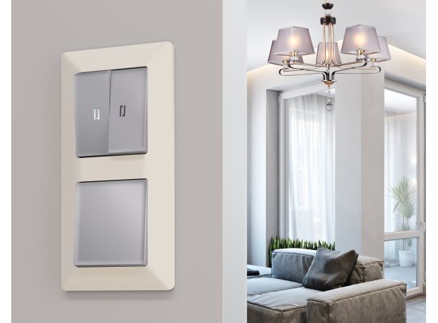 AF110335 Рамка ALFA Line (Бежевый матовый) 5-ая