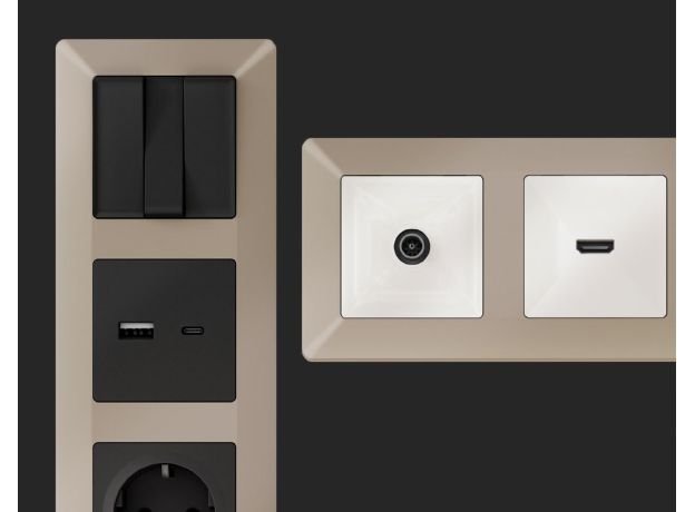 AF110363 Рамка ALFA Line (Серо-бежевый матовый) 3-ая