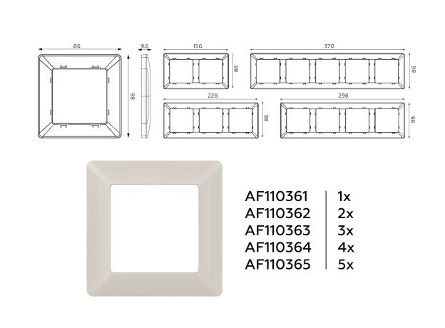 AF110363 Рамка ALFA Line (Серо-бежевый матовый) 3-ая