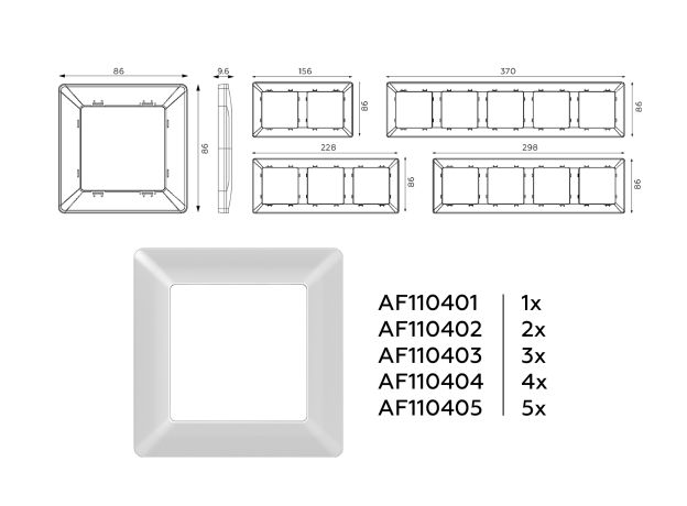 AF110401 Рамка ALFA Line (Серебро глянец) 1-ая