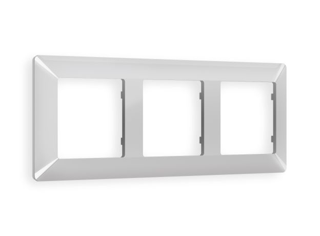 AF110403 Рамка ALFA Line (Серебро глянец) 3-ая