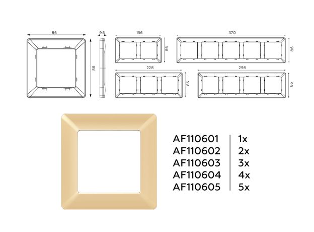 AF110605 Рамка ALFA Line (Шампань) 5-ая