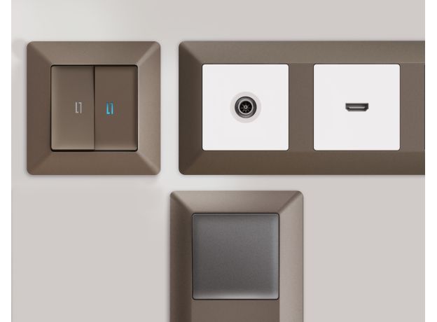 AF110633 Рамка ALFA Line (Темная бронза матовый) 3-ая