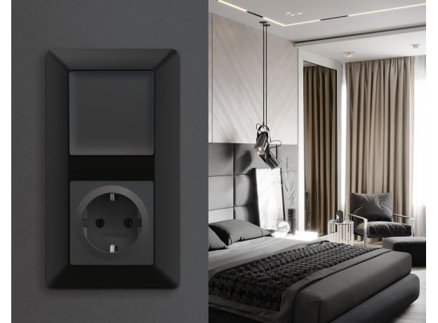 AF110702 Рамка ALFA Line (Черный матовый) 2-ая