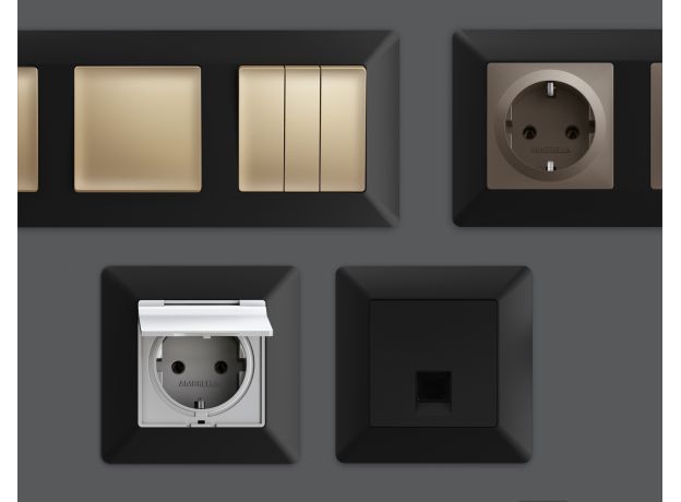 AF110702 Рамка ALFA Line (Черный матовый) 2-ая