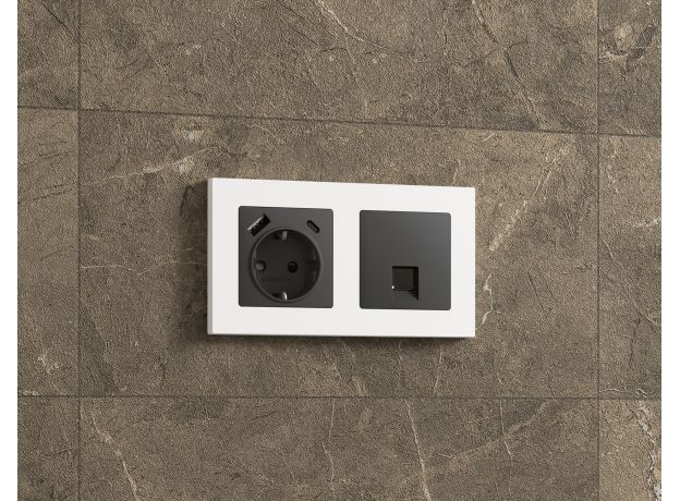 AF220124 Рамка ALFA Techno (Белый матовый) 4-ая