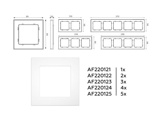 AF220125 Рамка ALFA Techno (Белый матовый) 5-ая