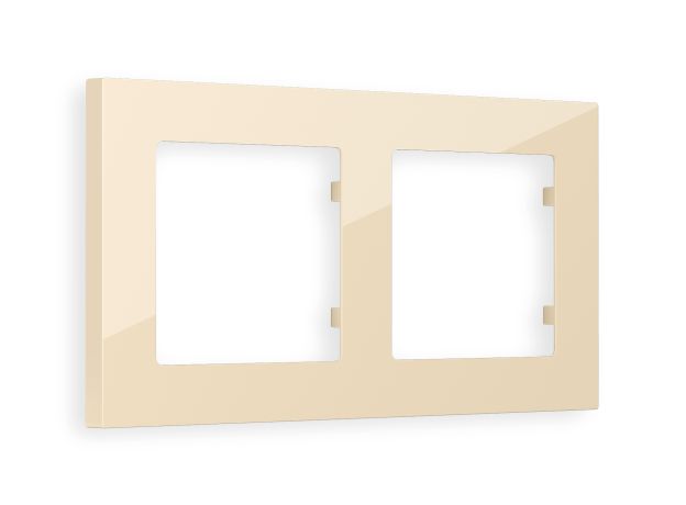 AF220302 Рамка ALFA Techno (Бежевый глянец) 2-ая