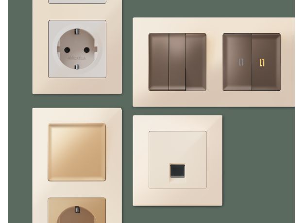 AF220302 Рамка ALFA Techno (Бежевый глянец) 2-ая