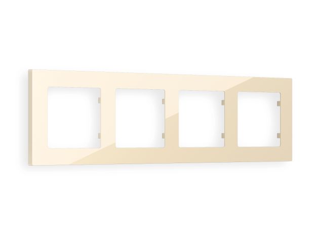 AF220304 Рамка ALFA Techno (Бежевый глянец) 4-ая