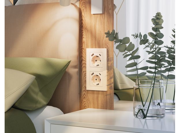 AF220305 Рамка ALFA Techno (Бежевый глянец) 5-ая