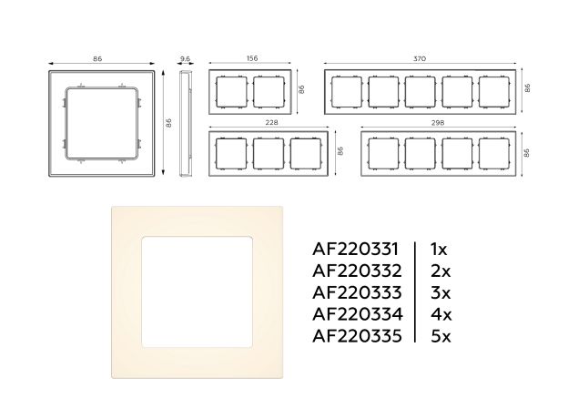 AF220331 Рамка ALFA Techno (Бежевый матовый) 1-ая