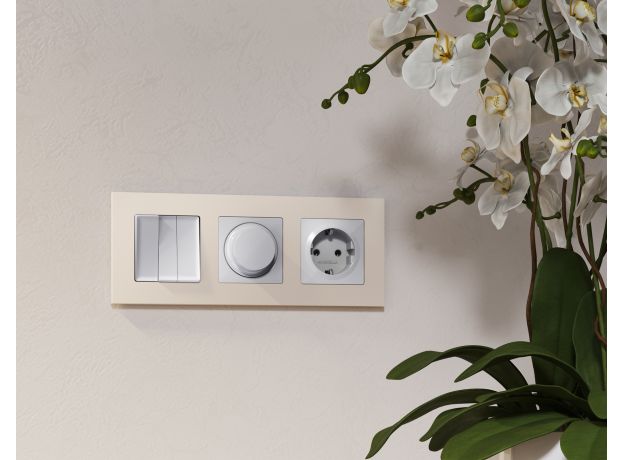 AF220333 Рамка ALFA Techno (Бежевый матовый) 3-ая