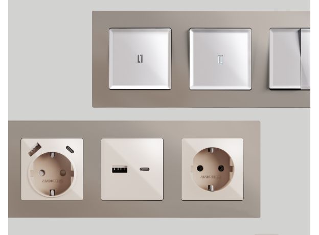 AF220364 Рамка ALFA Techno (Серо-бежевый матовый) 4-ая