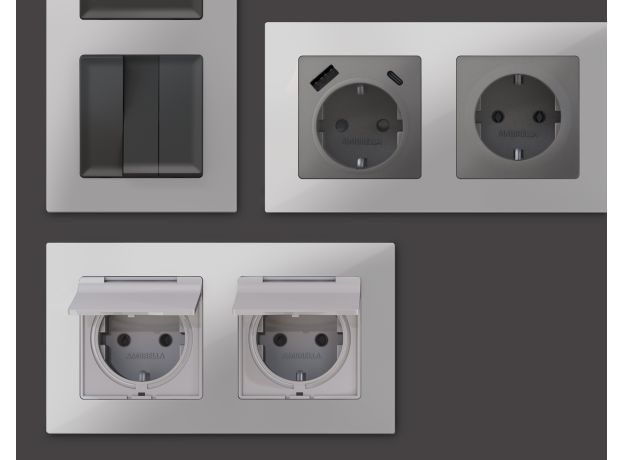 AF220405 Рамка ALFA Techno (Серебро глянец) 5-ая AF220405 Рамка ALFA Techno (Серебро глянец) 5-ая