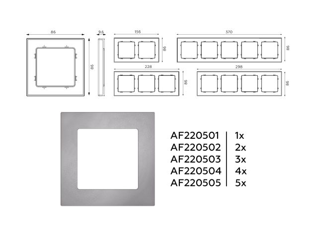 AF220501 Рамка ALFA Techno (Сталь матовый) 1-ая AF220501 Рамка ALFA Techno (Сталь матовый) 1-ая
