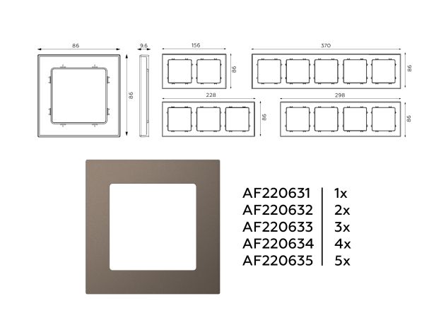 AF220635 Рамка ALFA Techno (Темная бронза матовый) 5-ая AF220635 Рамка ALFA Techno (Темная бронза матовый) 5-ая