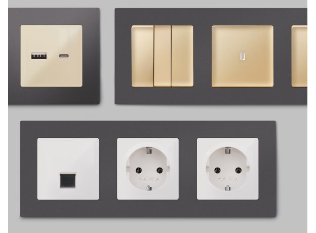 AF220653 Рамка ALFA Techno (Антрацит серый) 3-ая