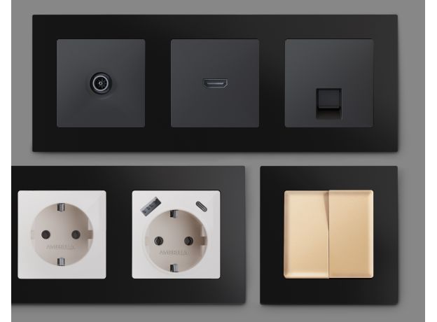 AF220702 Рамка ALFA Techno (Черный матовый) 2-ая