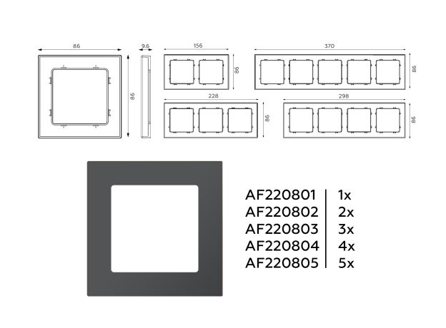 AF220801 Рамка ALFA Techno (Графит Мягкое касание) 1-ая AF220801 Рамка ALFA Techno (Графит Мягкое касание) 1-ая