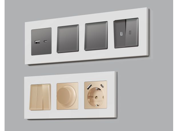 AF250102 Рамка ALFA Qubi (Белый глянец) 2-ая