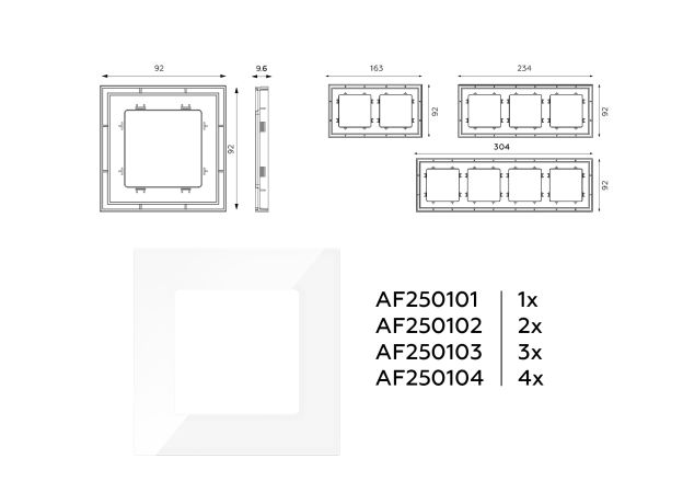 AF250104 Рамка ALFA Qubi (Белый глянец) 4-ая AF250104 Рамка ALFA Qubi (Белый глянец) 4-ая
