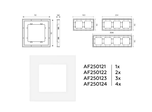 AF250122 Рамка ALFA Qubi (Белый матовый) 2-ая AF250122 Рамка ALFA Qubi (Белый матовый) 2-ая