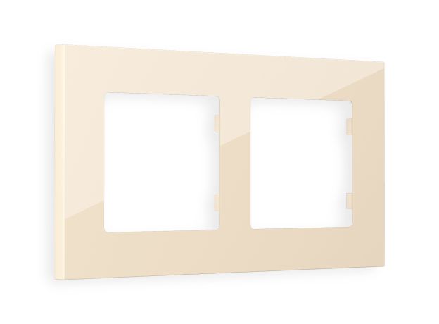 AF250302 Рамка ALFA Qubi (Бежевый глянец) 2-ая