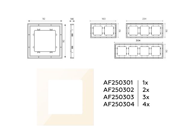 AF250303 Рамка ALFA Qubi (Бежевый глянец) 3-ая AF250303 Рамка ALFA Qubi (Бежевый глянец) 3-ая