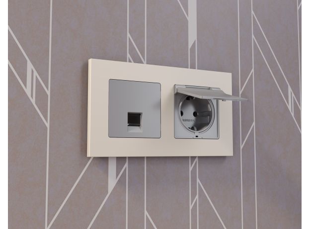 AF250332 Рамка ALFA Qubi (Бежевый матовый) 2-ая AF250332 Рамка ALFA Qubi (Бежевый матовый) 2-ая