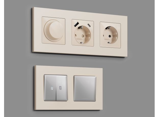 AF250332 Рамка ALFA Qubi (Бежевый матовый) 2-ая AF250332 Рамка ALFA Qubi (Бежевый матовый) 2-ая