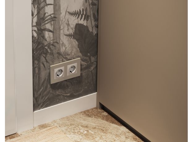 AF250362 Рамка ALFA Qubi (Серо-бежевый матовый) 2-ая