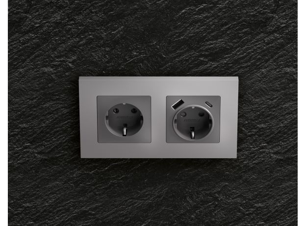 AF250503 Рамка ALFA Qubi (Сталь матовый) 3-ая