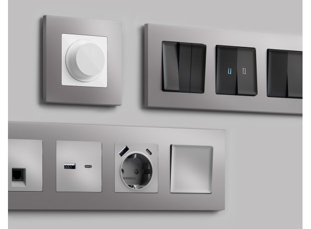 AF250503 Рамка ALFA Qubi (Сталь матовый) 3-ая