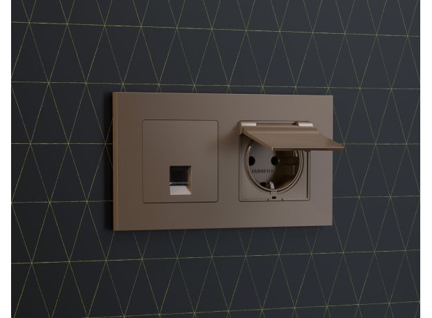 AF250632 Рамка ALFA Qubi (Темная бронза матовый) 2-ая