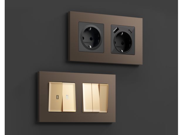 AF250633 Рамка ALFA Qubi (Темная бронза матовый) 3-ая